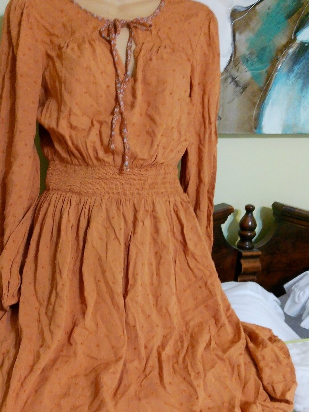 DRESS SIZE MED PUMPKIN ORANGE GOOD CONDITION